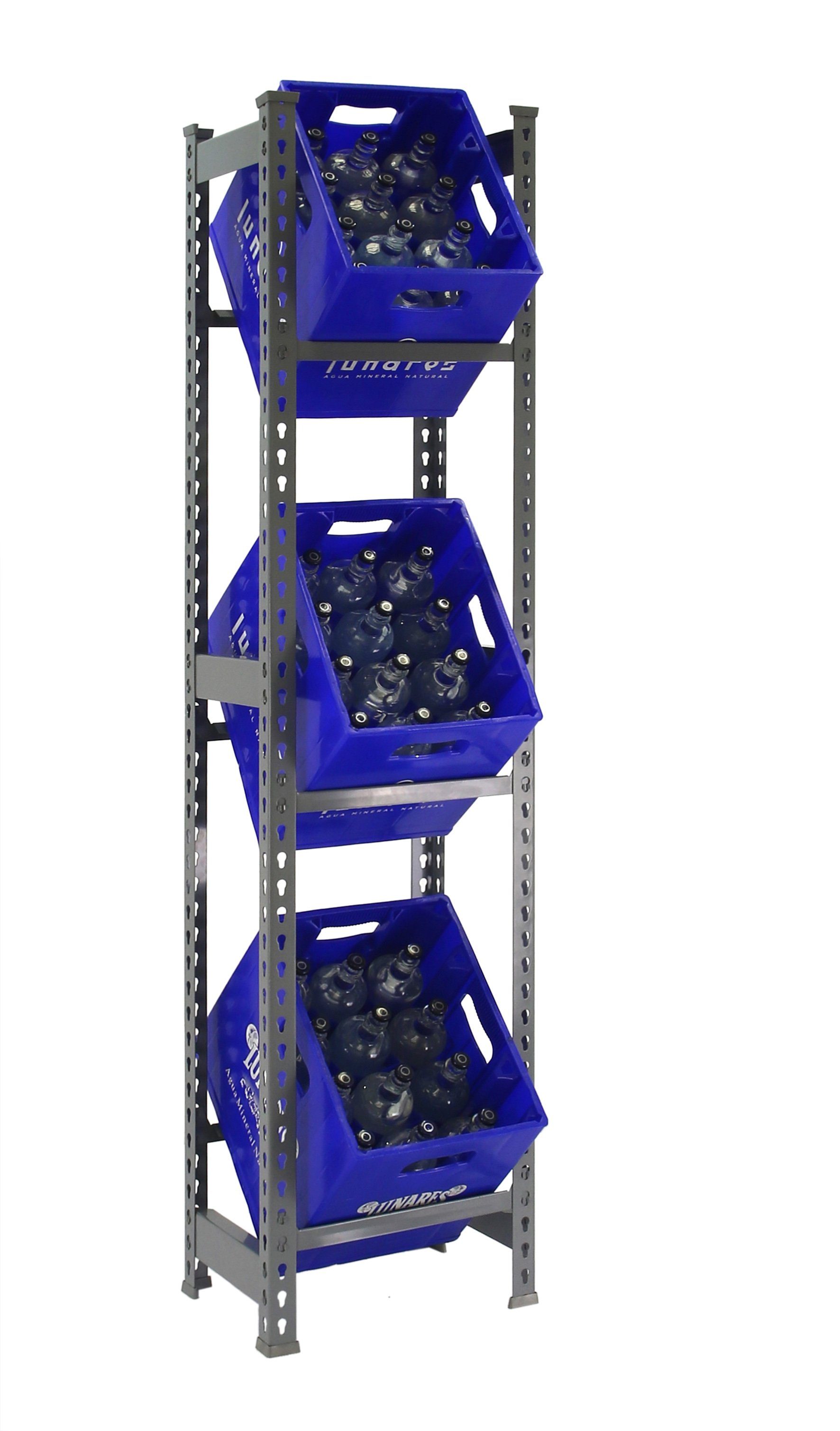 PROREGAL® Standregal Getränkekistenregal Big Elephant HxBxT 180x40x30cm, mehrere Farben, Getränkeregal, Traglast von 100kg pro Ebene, 3 Ebenen für 6 Kisten