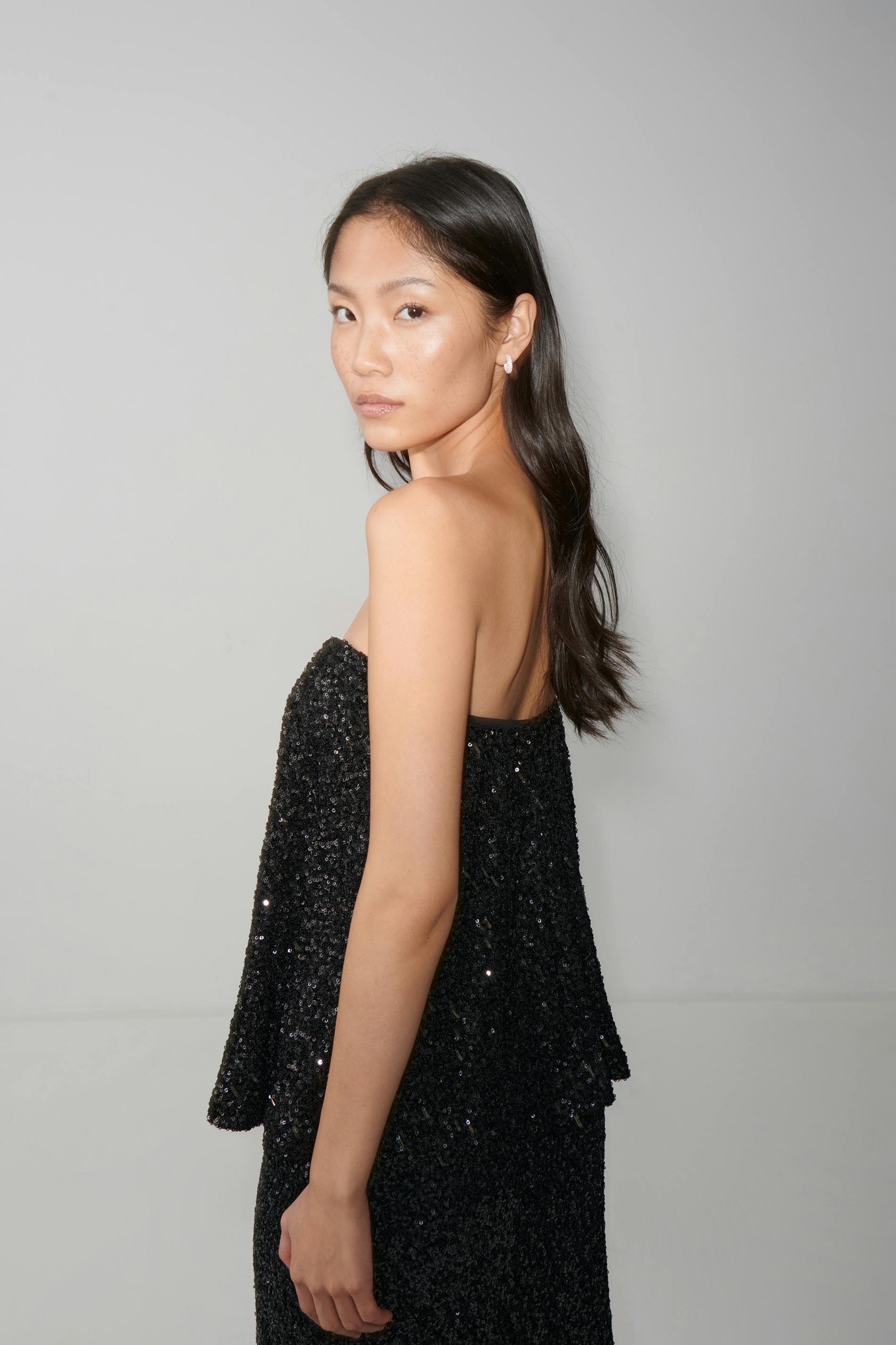 Strapless sequin top