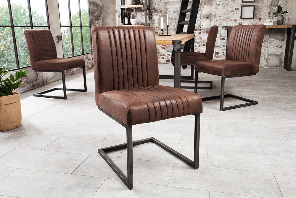 riess-ambiente Freischwinger BIG ASTON FARBWAHL, Esszimmer · Microfaser · Metall · Federkern · Industrial