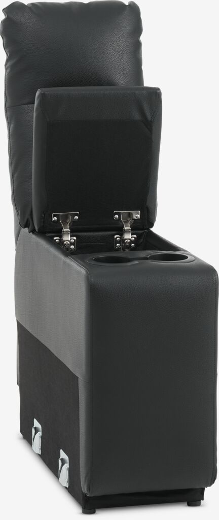 ABILDSKOV midtkonsoll med oppbevaringsrom, svart, kunstskinn