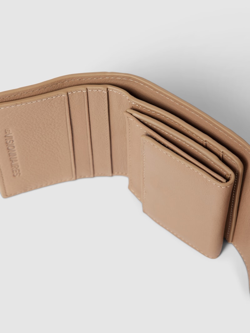 Portemonnaie mit Label-Detail Modell 'MELE SILKY' in camel