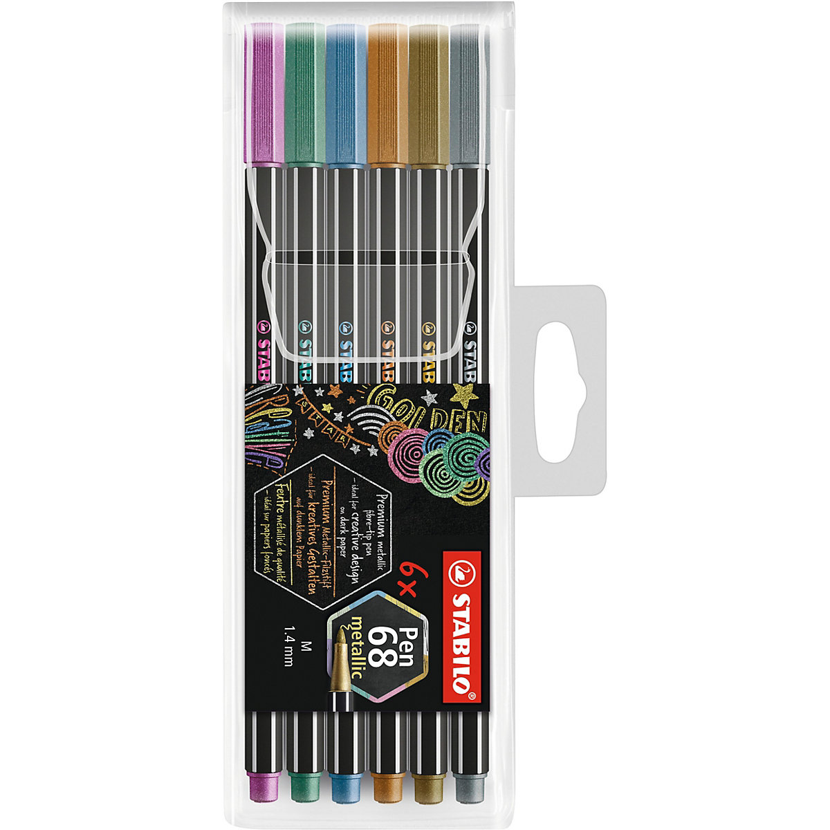 Premium Metallic-Filzstift Pen 68 metallic, 6 Farben