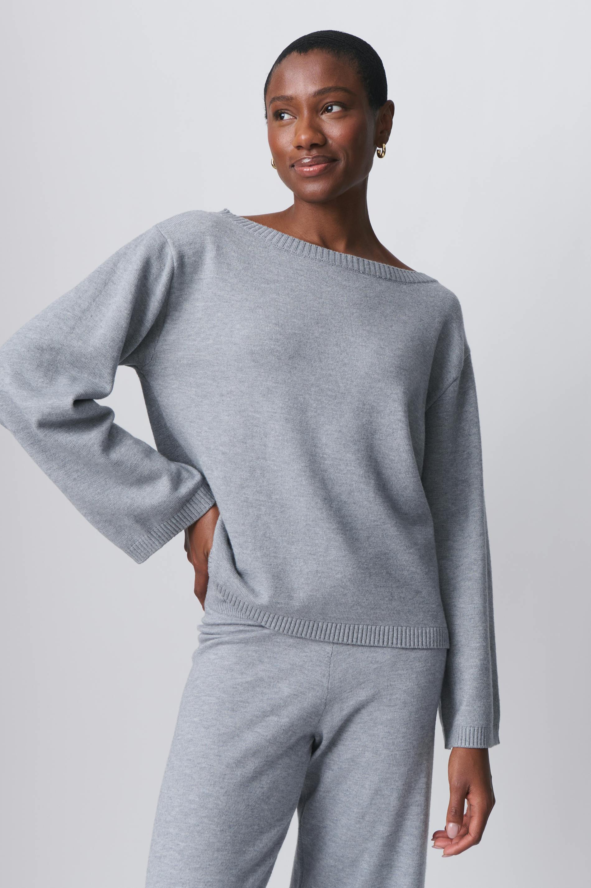 Knitted boatneck top