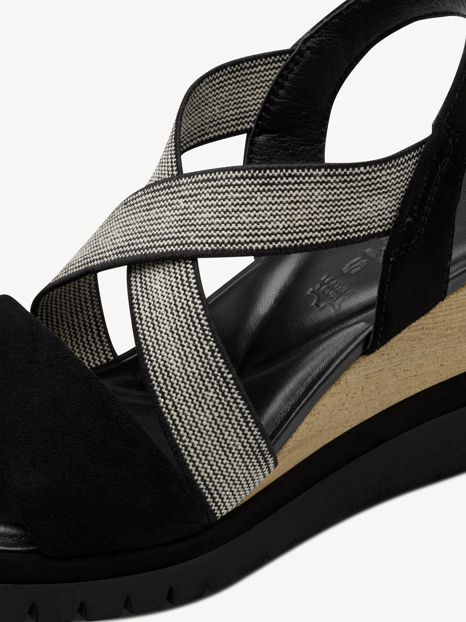 Sandale à talon en cuir - noir