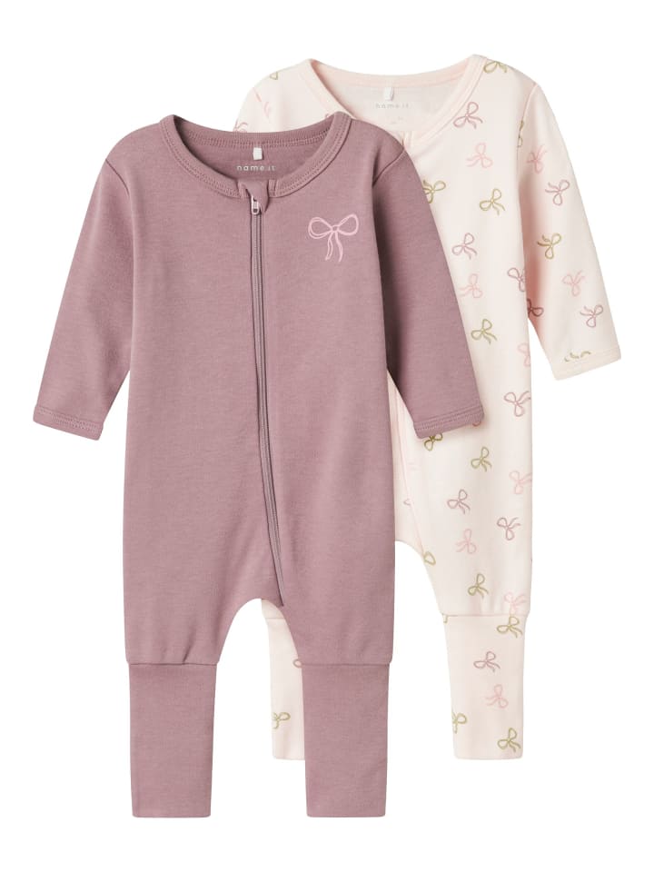 name it 2er Pack Schlafstrampler NBFNIGHTSUIT PINK BOW in barely pink günstig kaufen