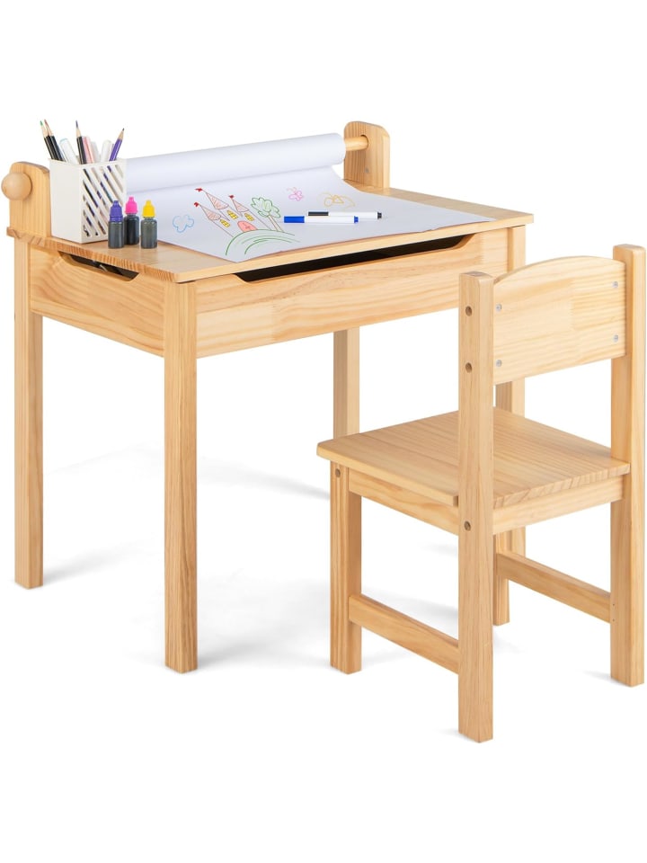 COSTWAY Schreibtisch Set ab 3 Jahren in Beige günstig kaufen onesize