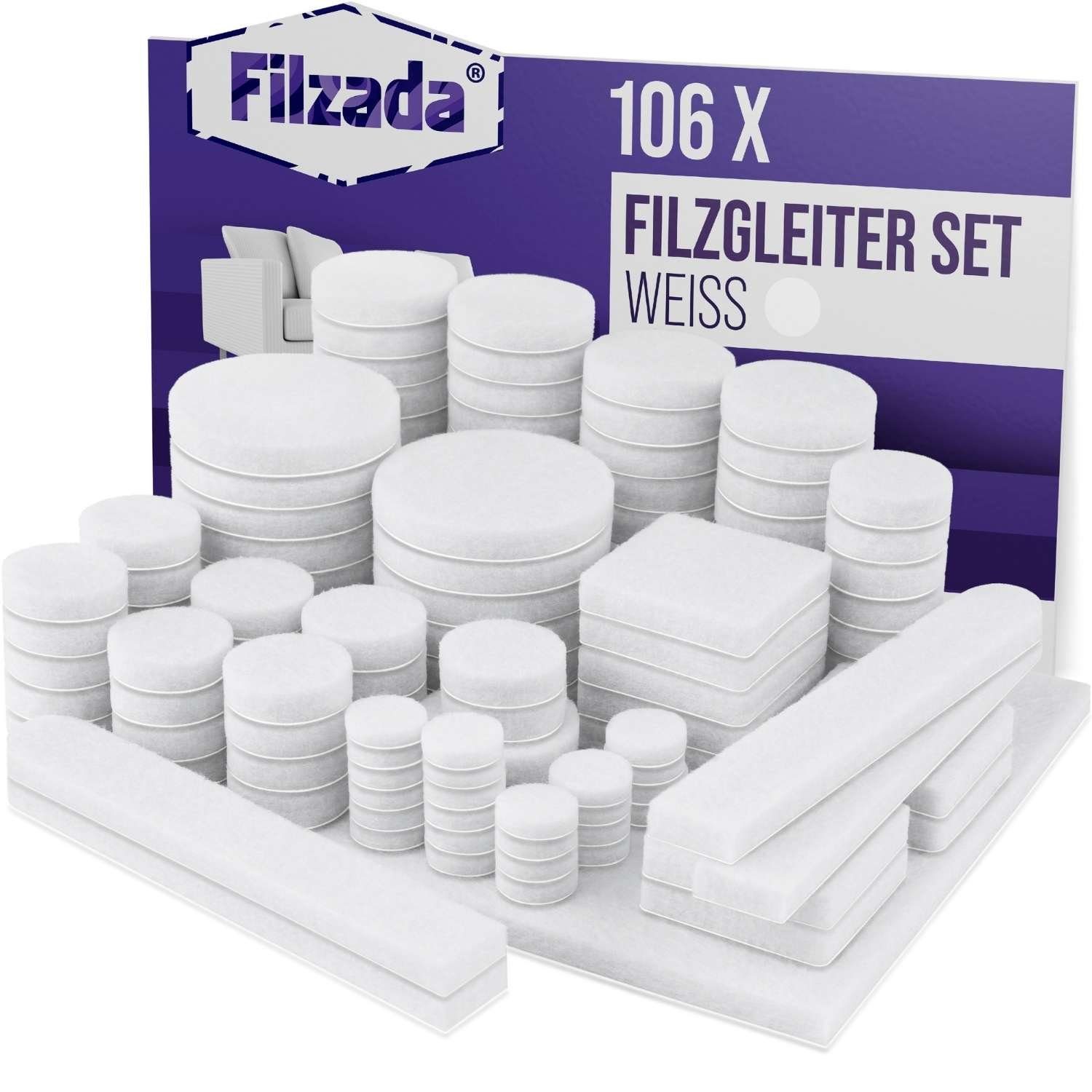 Filzada Filzgleiter Filzgleiter 106 St Selbstklebend Set Möbelgleiter Filz Rund Eckig