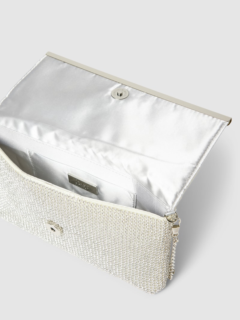 Pochette mit Strasssteinbesatz in silber