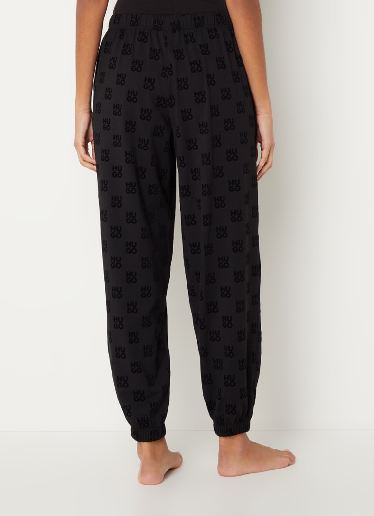 HUGO BOSS Flocky mid-waist tapered fit sweatpants with logo print