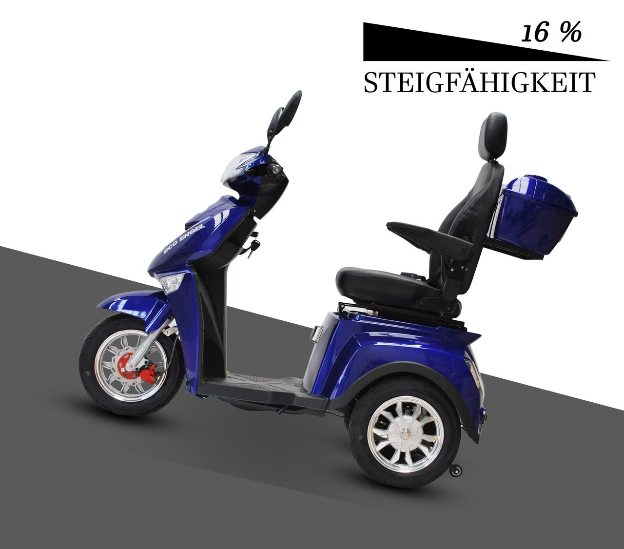 ECO ENGEL 504 Blau, 25 km/ h mit 1000 Watt Motor 20Ah, Seniorenmobil Elektro Roller