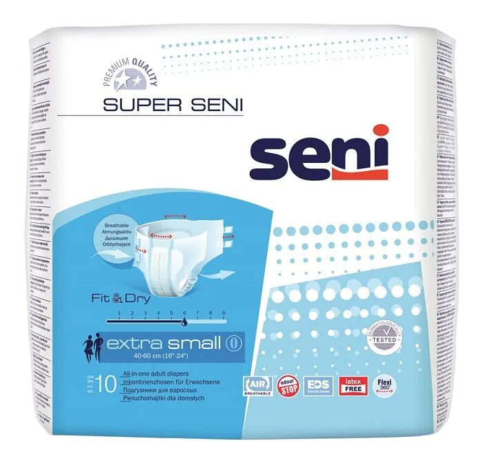 „Super Seni“, suaugusiųjų sauskelnės, 40–60 cm, labai mažos