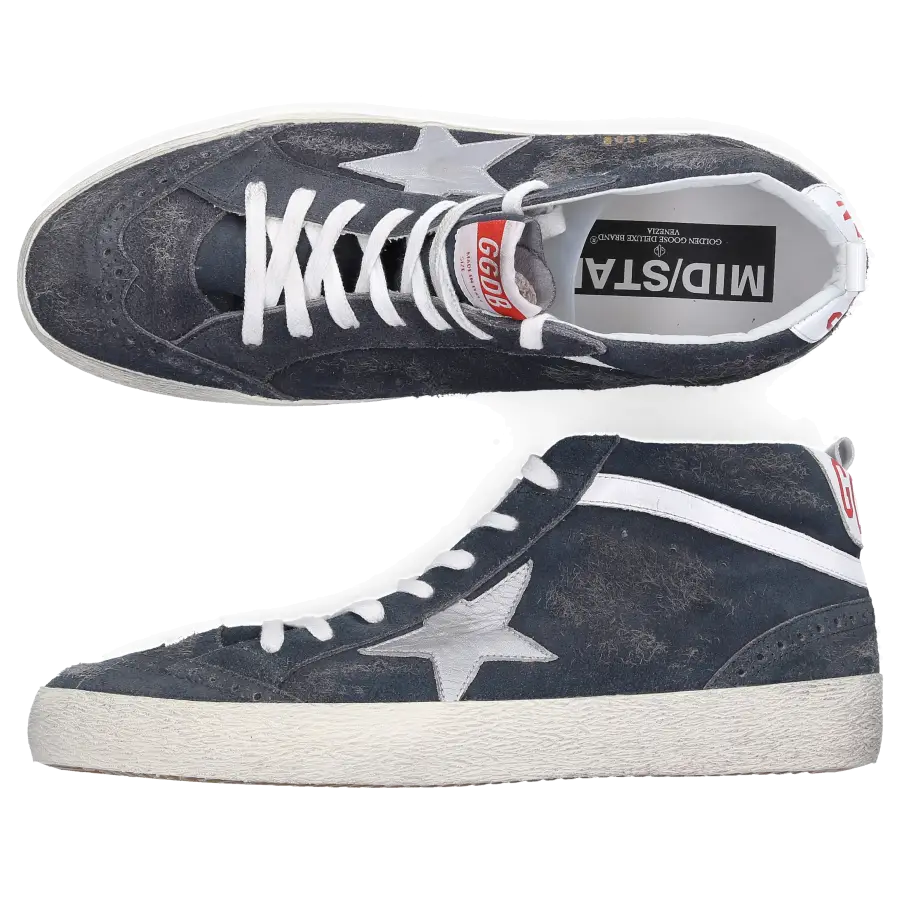 Golden Goose - Sneaker high MID STAR Lochmuster Used blau-kombi - blau