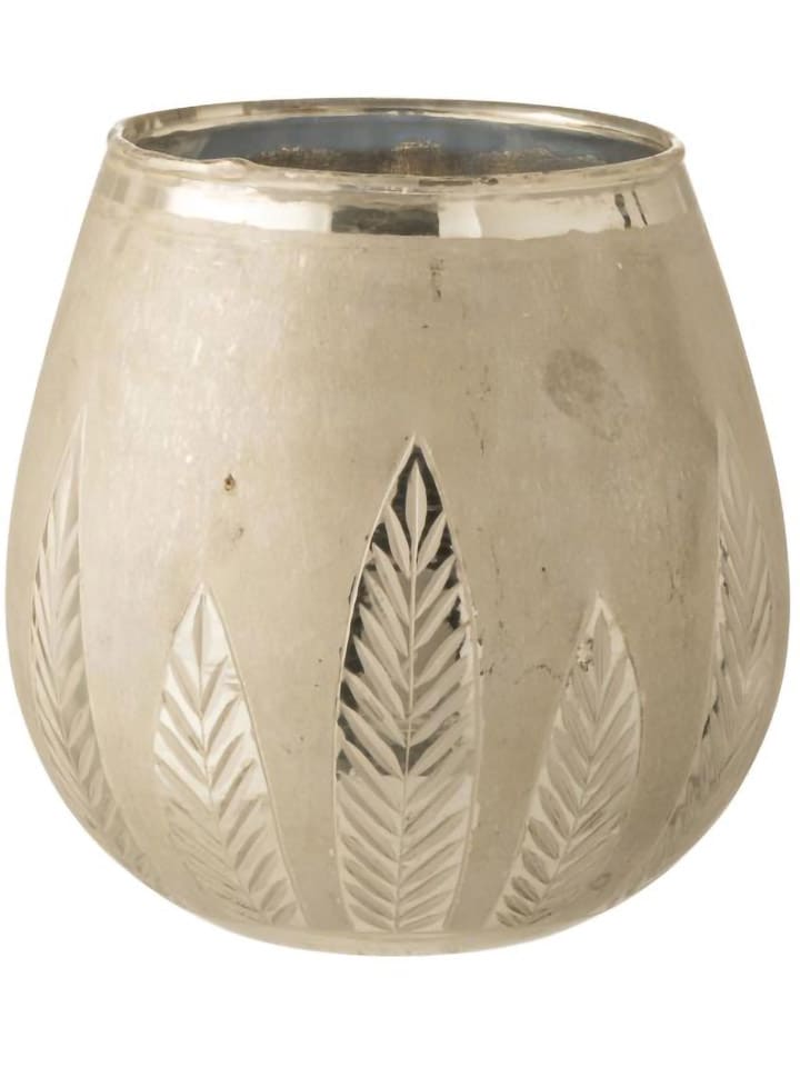 J Line Windlicht ''Blatt'' in Beige - (H)18,5 x Ø 18,5 cm günstig kaufen onesize