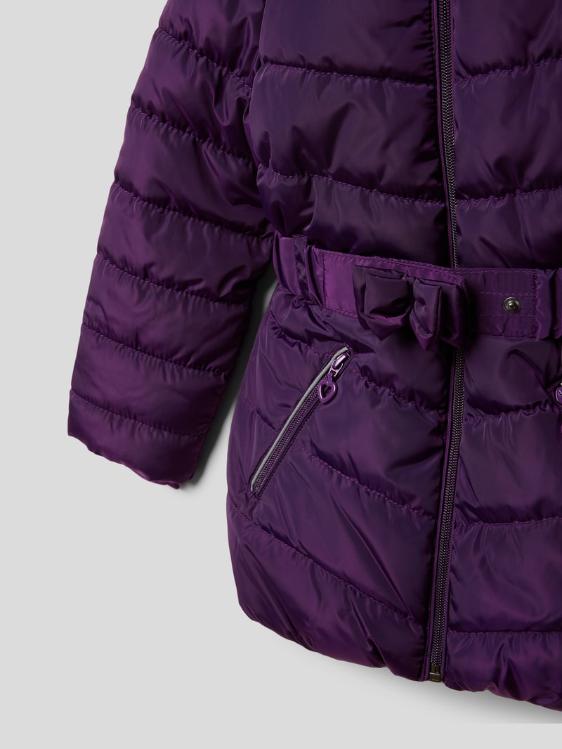 Steppjacke mit Taillengürtel in lila