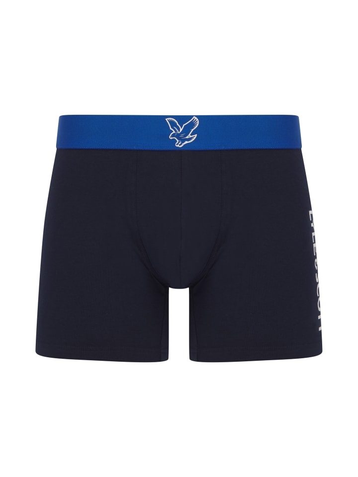 Lyle & Scott Trunks 3-Er Set in Dunkelblau mit mehrfarbigem Bund günstig kaufen