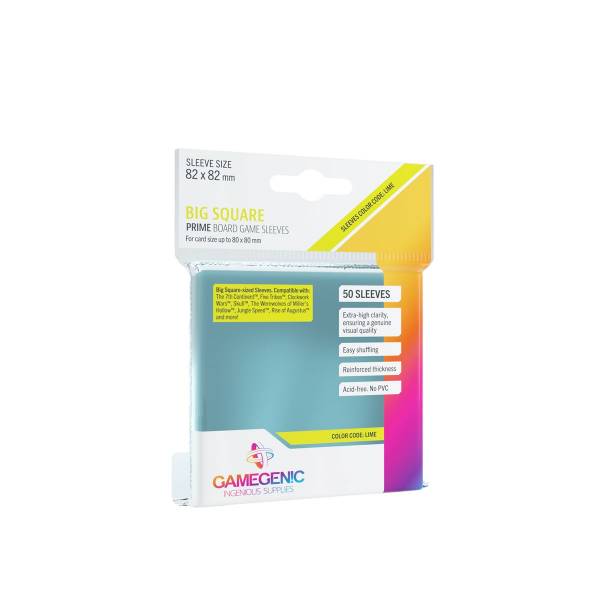 PRIME Big Square-Sized Sleeves 82 x 82 mm Clear