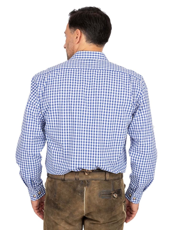 OS-Trachten Trachtenhemd 120001-2602 in blau günstig kaufen