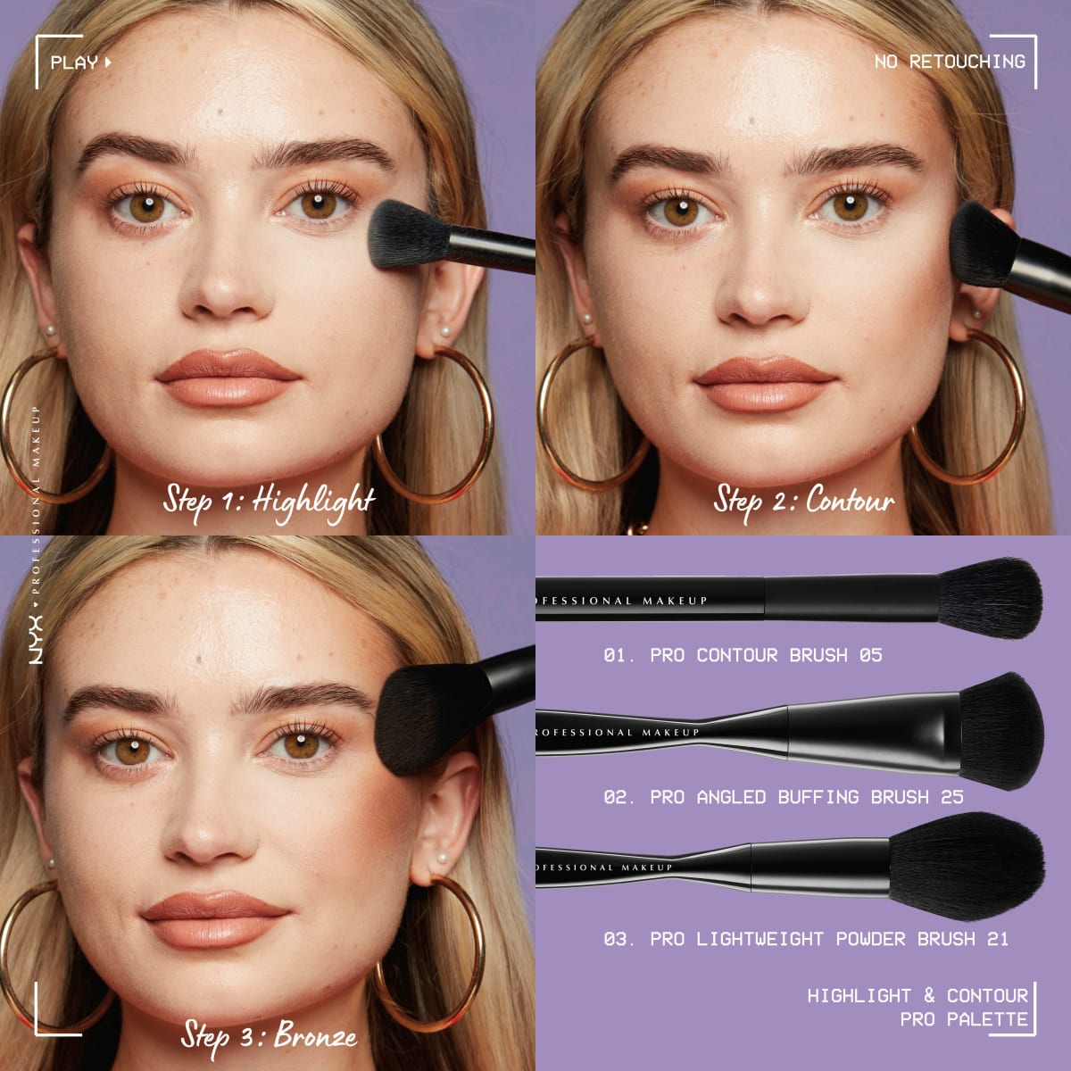Highlight & Contouring Palette Pro, 21,6 g