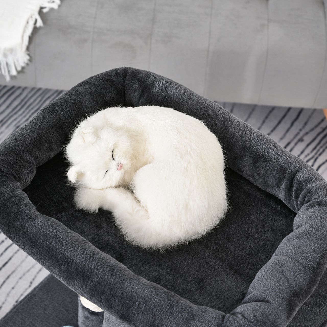 PawHut Katzenbaum Katzenkratzbaum Katzenbaum mit Sisalsäulen Dunkelgrau