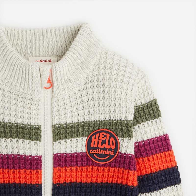 Gilet bébé garçon rayures gris Catimini