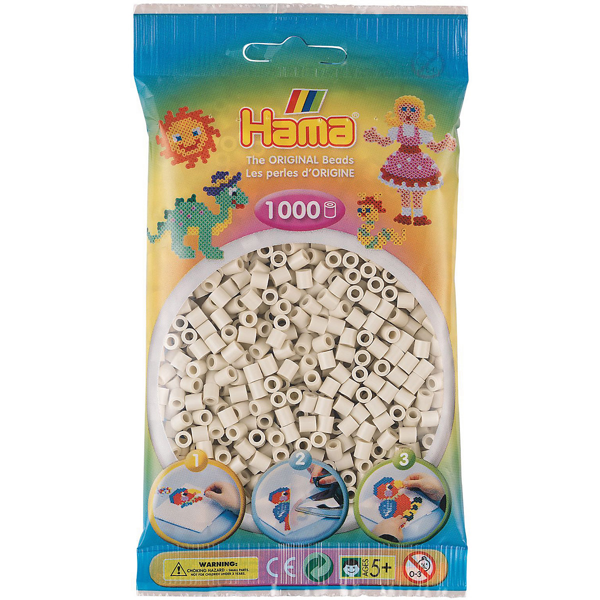 HAMA 207-77 Beutel midi-Perlen, 1.000 Stück, Kitt