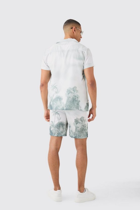 Hemd & Shorts in Leinenoptik