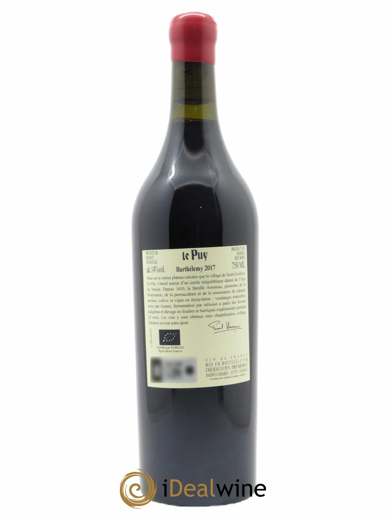 Le Puy - Cuvée Barthélemy  2017 - Lot de 1 Bouteille