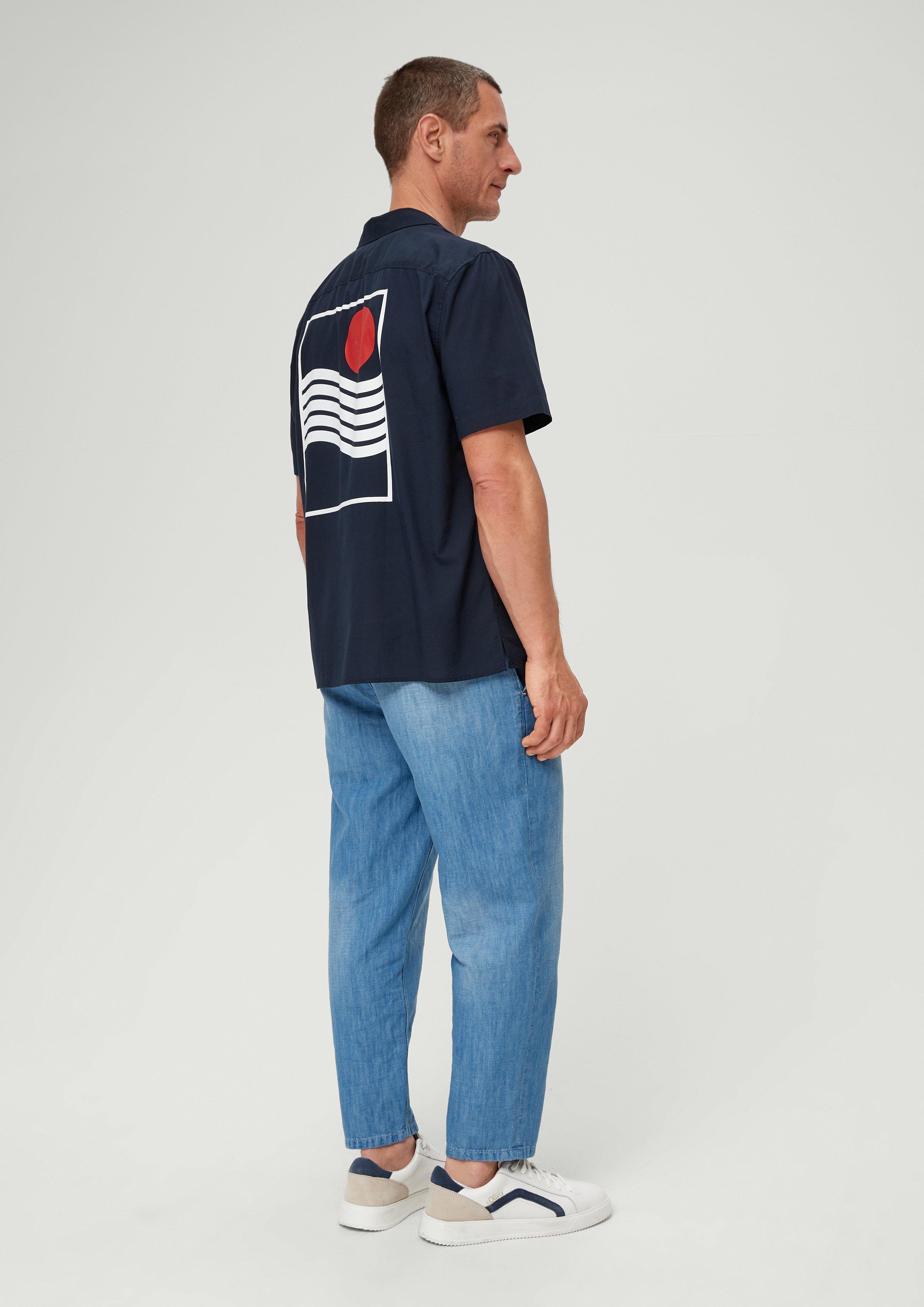 Relaxed: Kurzarmhemd mit Schriftzugprint  2131019-59D1