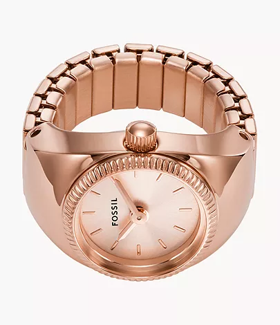 Fossil Ringuhr 2-Zeiger-Werk Edelstahl roségoldfarben