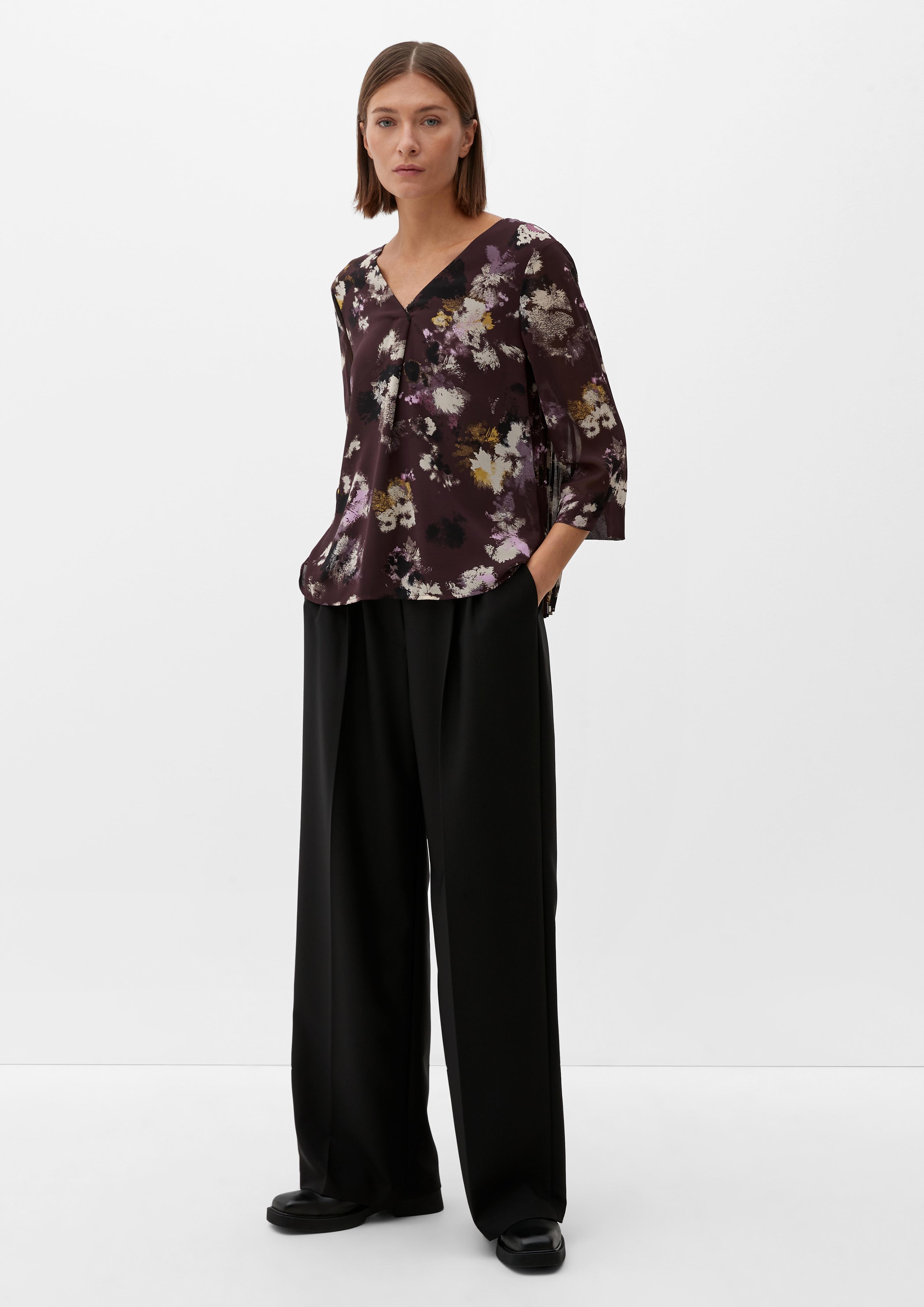 Chiffonbluse mit Plisséefalten  2122177-49A0