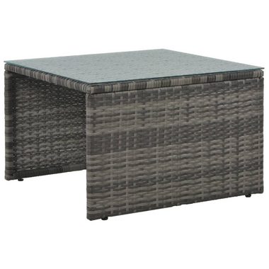 vidaXL Loungesofa 3-tlg. Garten-Lounge-Set mit Polstern Poly Rattan Grau