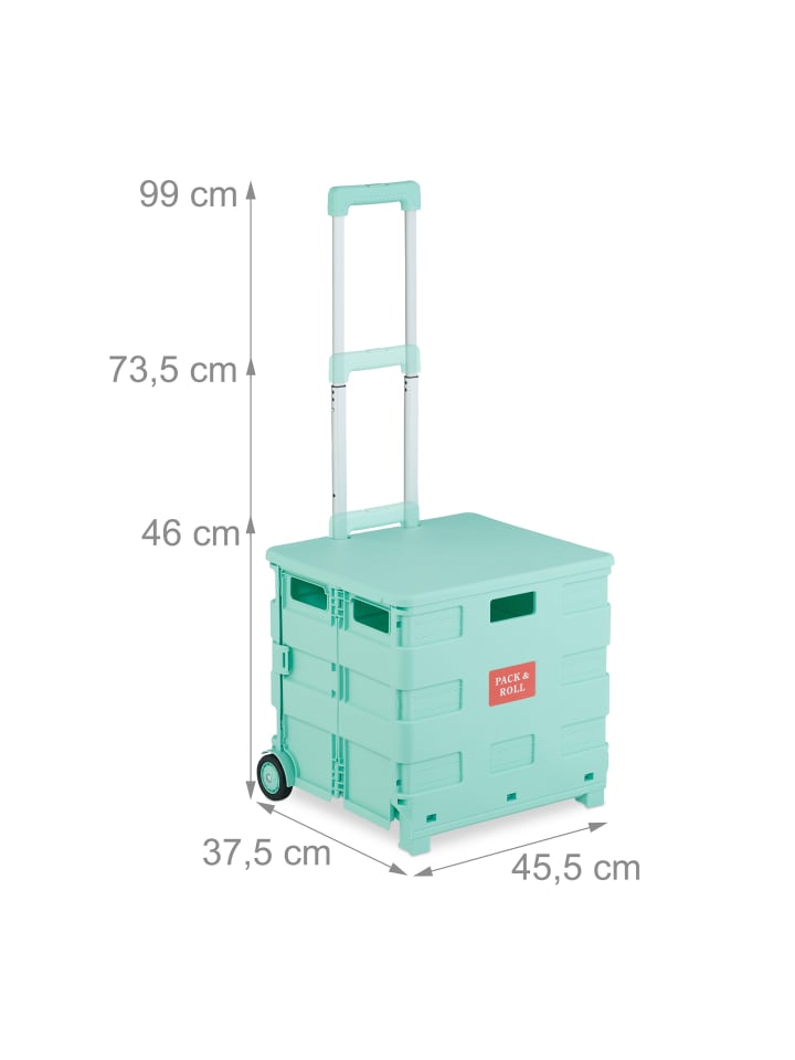 relaxdays Einkaufstrolley in Türkis günstig kaufen onesize