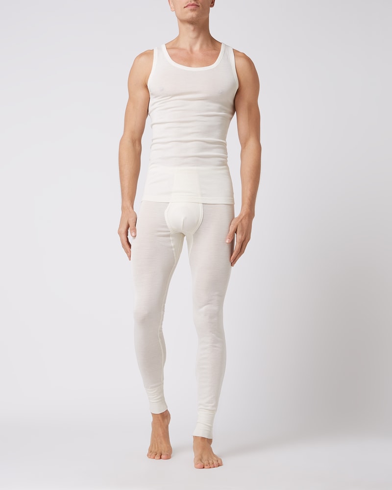 Tanktop aus Merinowoll-Seide-Mix in ecru