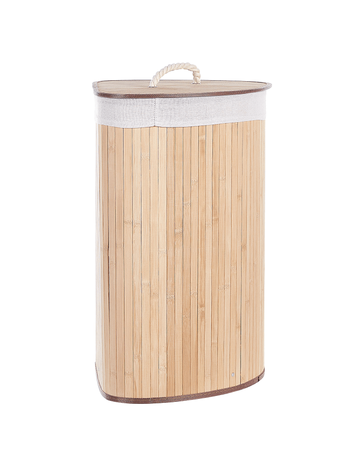 Beliani Wäschekörbe MATARA in Heller Holzfarbton/Weiß - (W) 60 x (H) 60 x (L) 35 cm günstig kaufen onesize