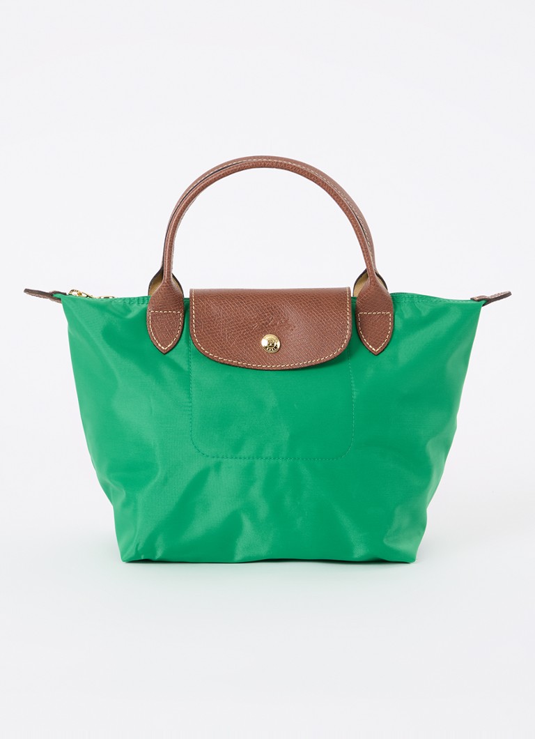 Geantă Longchamp Le Pliage Original, mărimea S, cu detalii din piele.