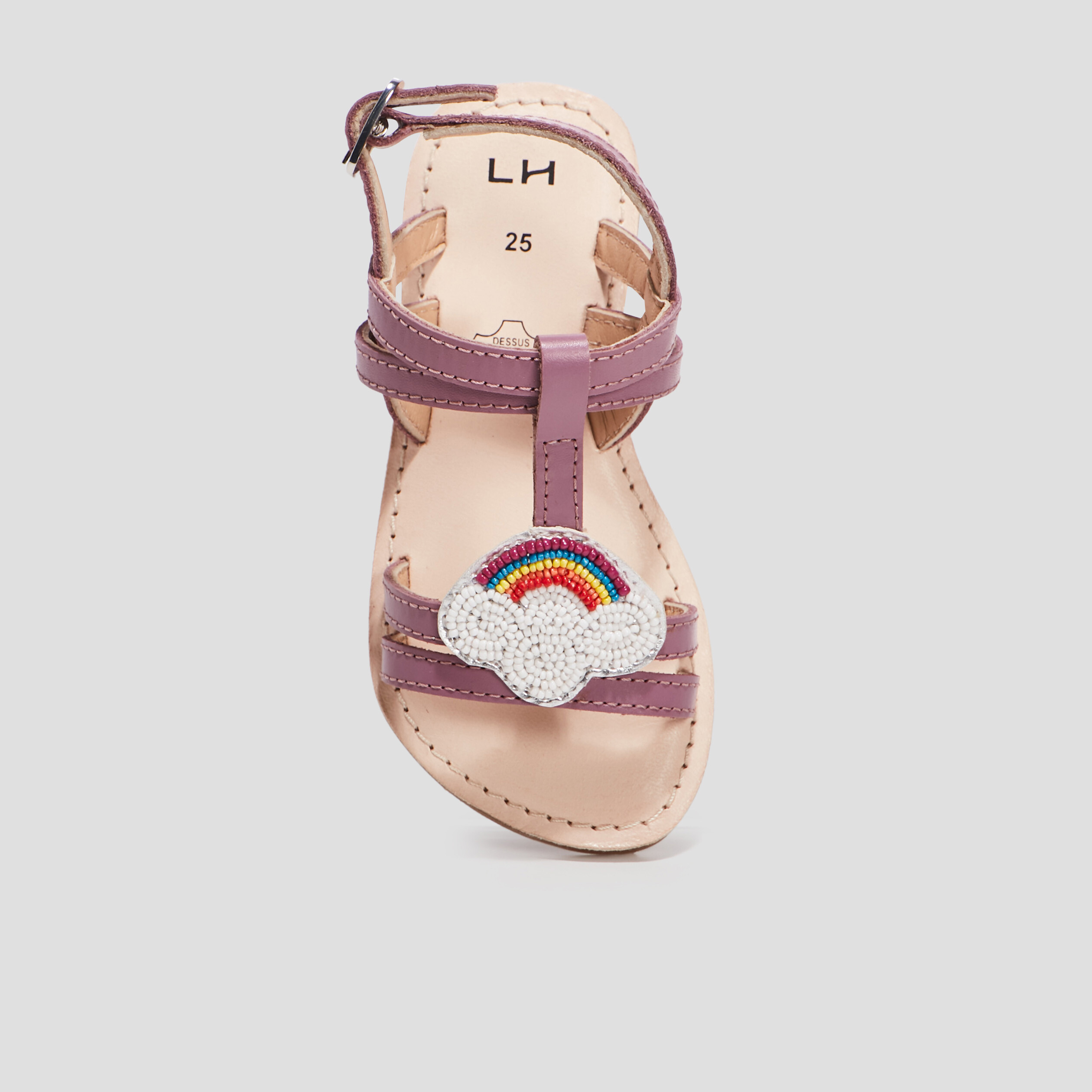 Sandales en cuir violet fille | La Halle
