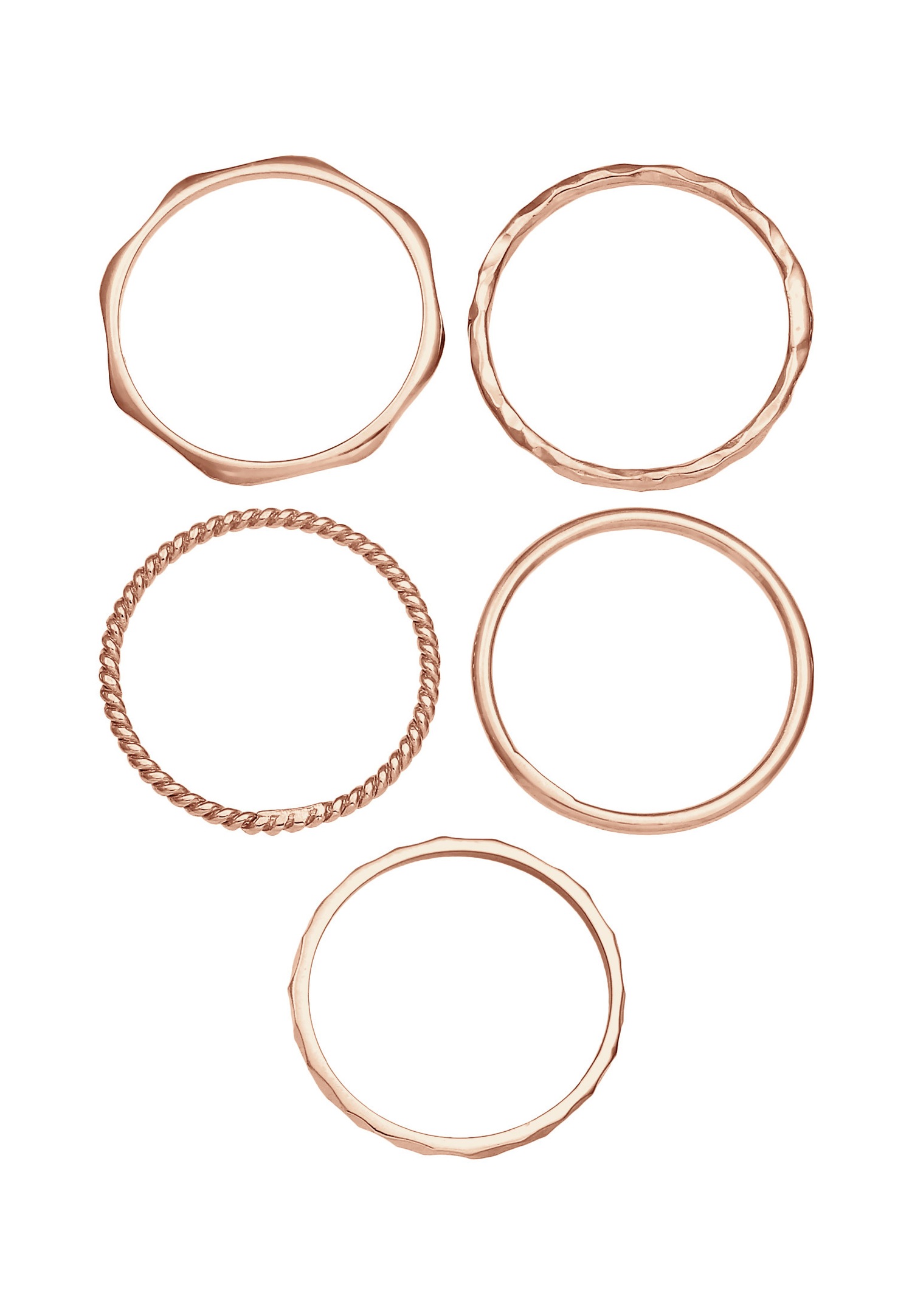 Elli Women's Minimalist Stacking Band Set, Trendy Blogger Basic Style, in 925 Sterling Silver
