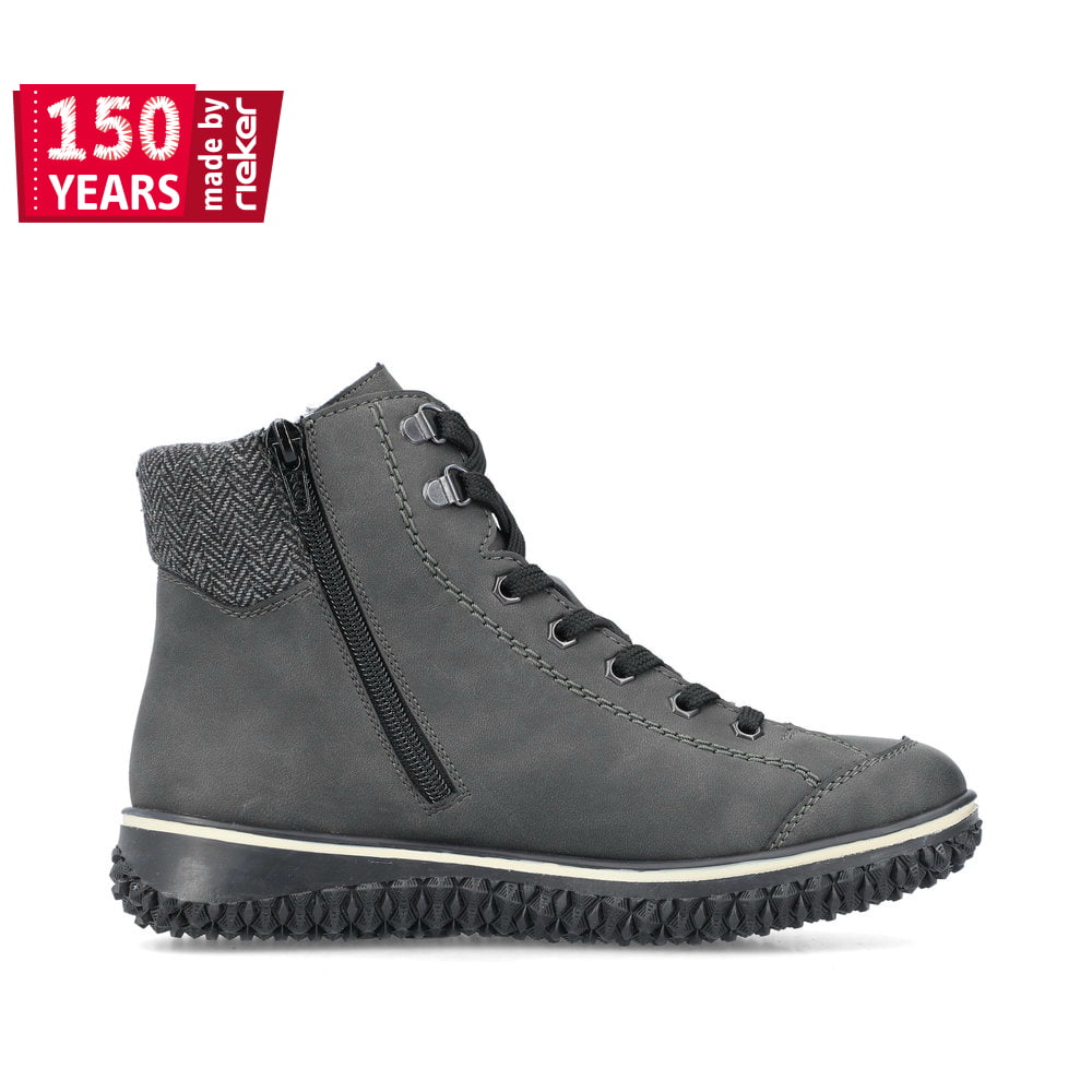 Rieker Damen Schnürstiefel carbongrau
