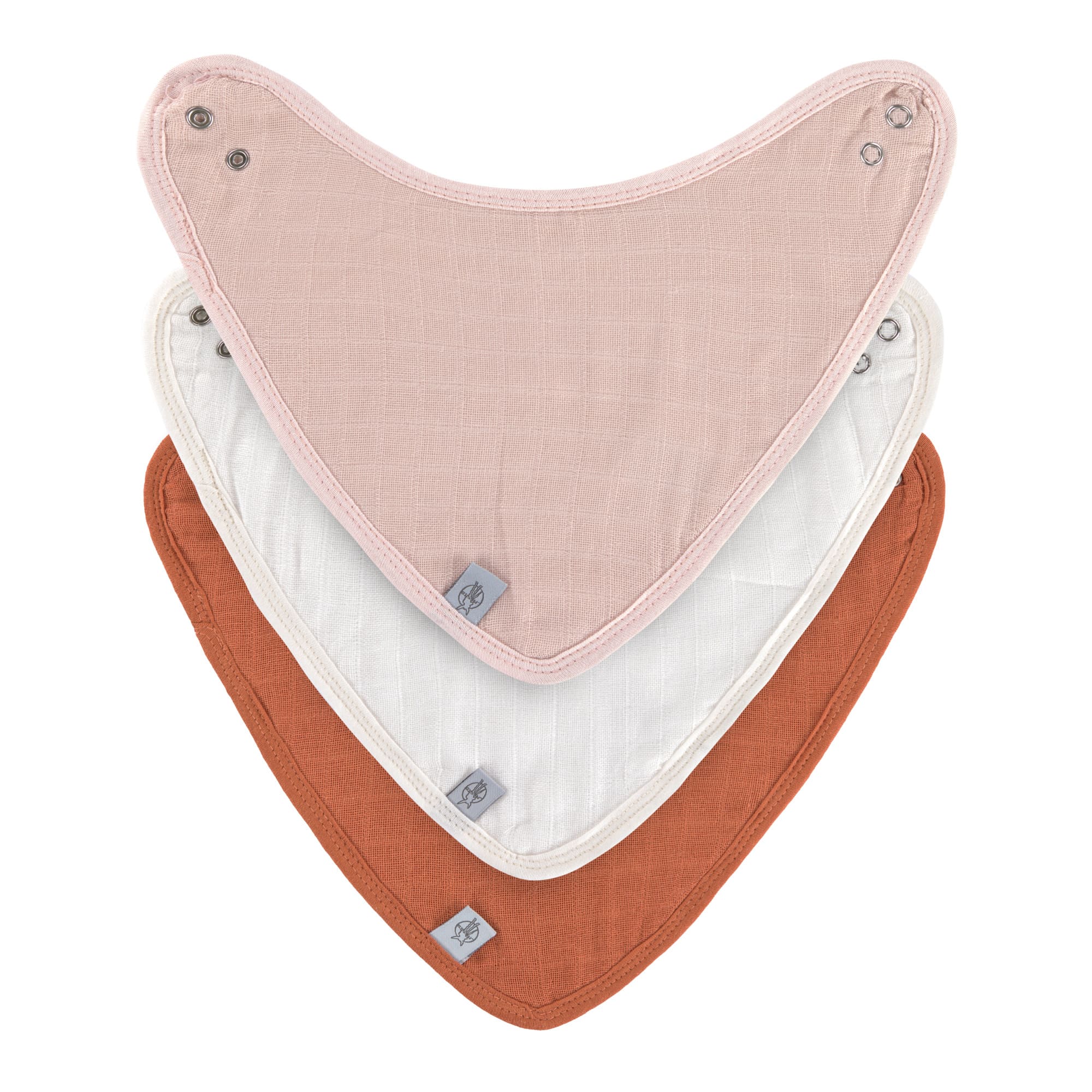 Halstuch Mull (3 Stk) - Bandana, Powder Pink Milky Rust