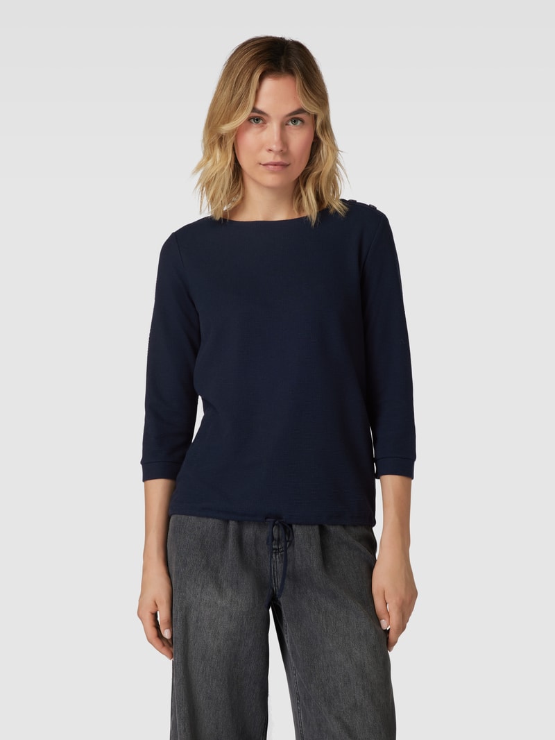 Pullover mit 3/4-Arm und Tunnelzug in marineblau