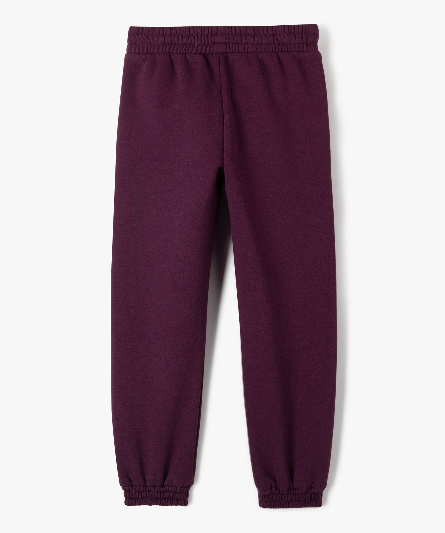 Pantalon de jogging fille avec inscription sur le cté rouge fonce | GEMO