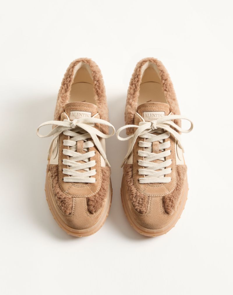 Baskets Upvillage en laine et cuir fendu