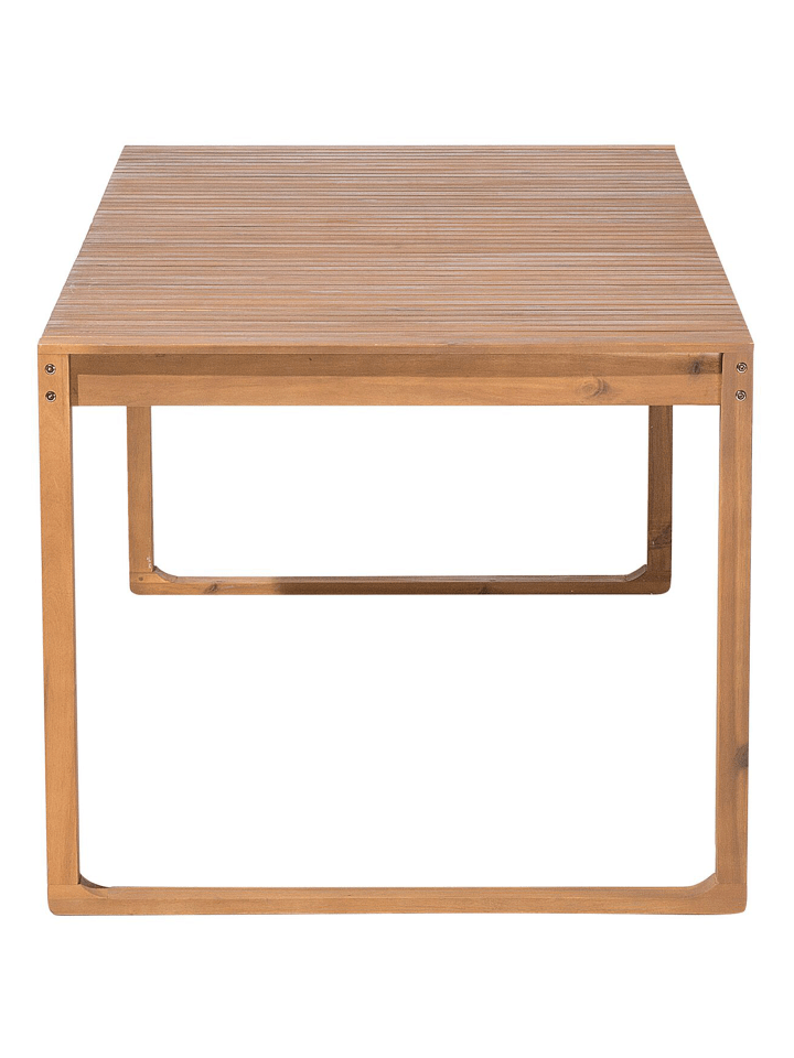 Beliani 9-tlg Gartentisch Set SASSARI in Heller Holzfarbton/Blau günstig kaufen onesize