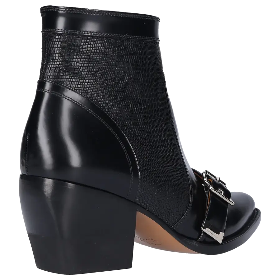 Chloé - Stiefeletten RYLEE Kalbsleder Logo schwarz - schwarz