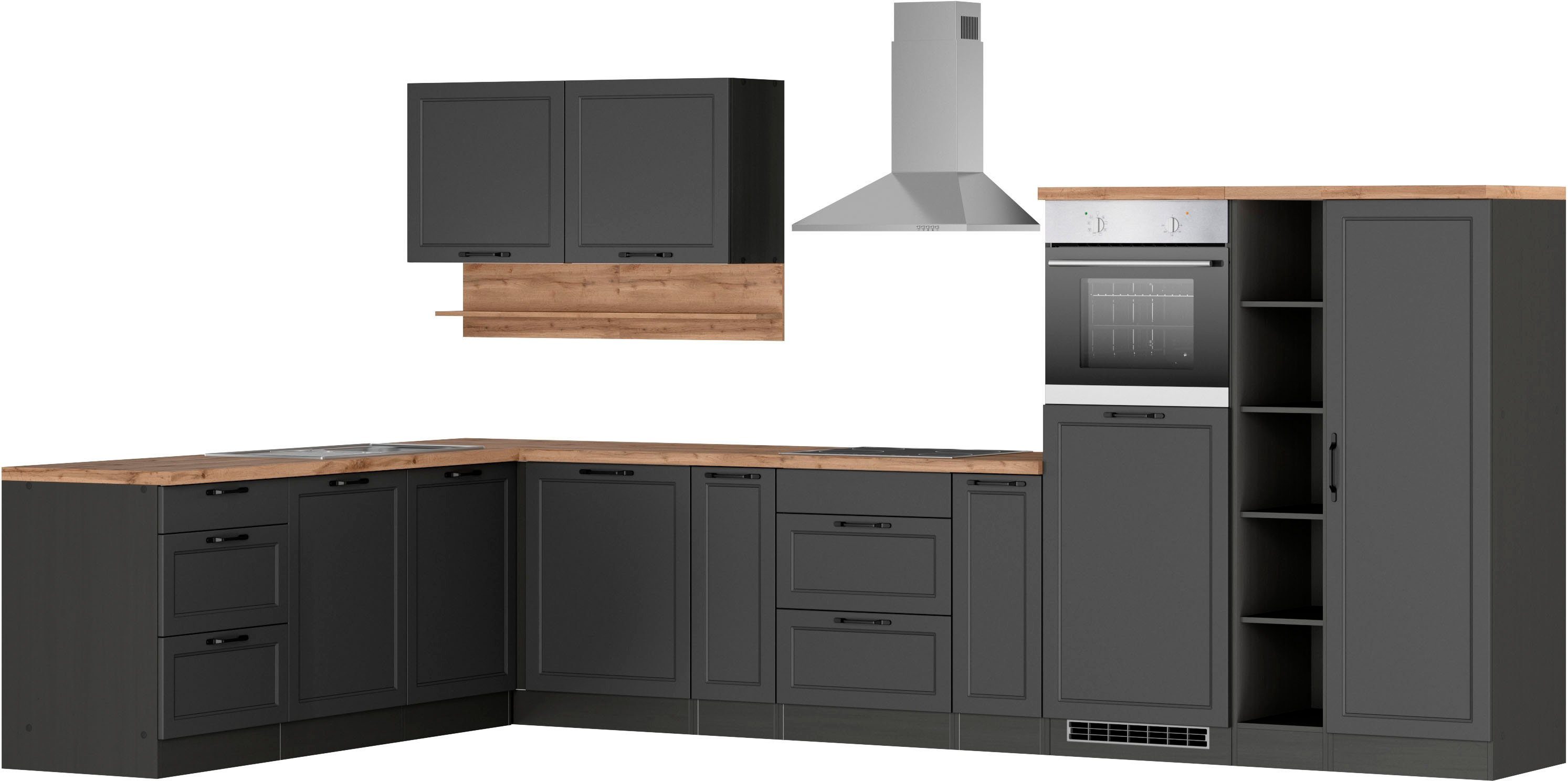 HELD MÖBEL Küche Lana, Stellbreite 240/380 cm, wahlweise mit E-Geräten