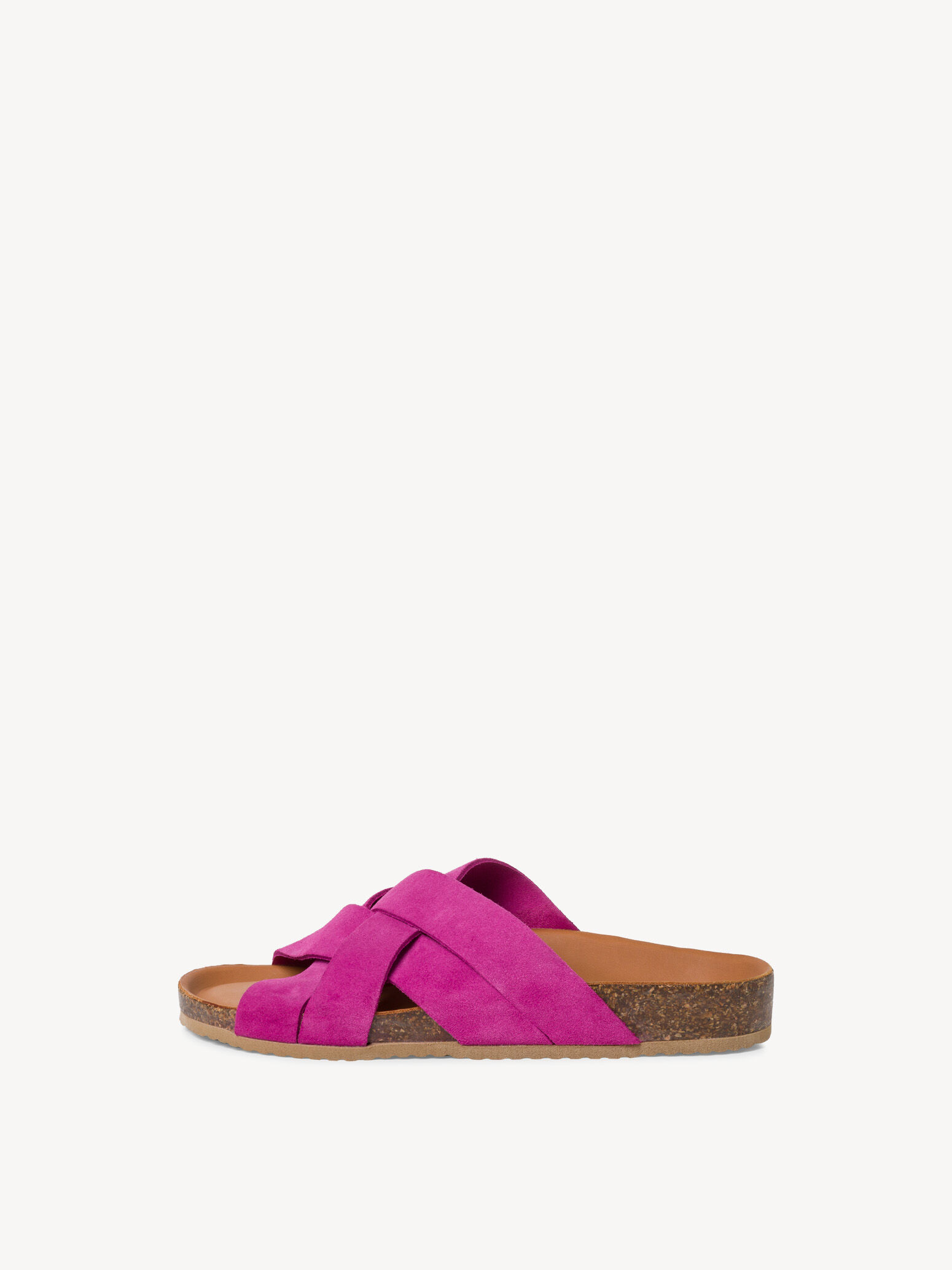 Mule en cuir - rose fuchsia