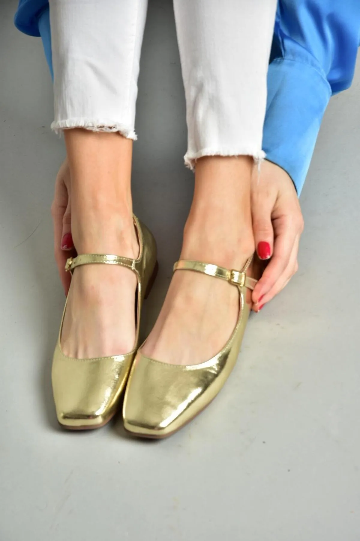 Fox Shoes  Ballerina - Goldfarben - Flacher Absatz