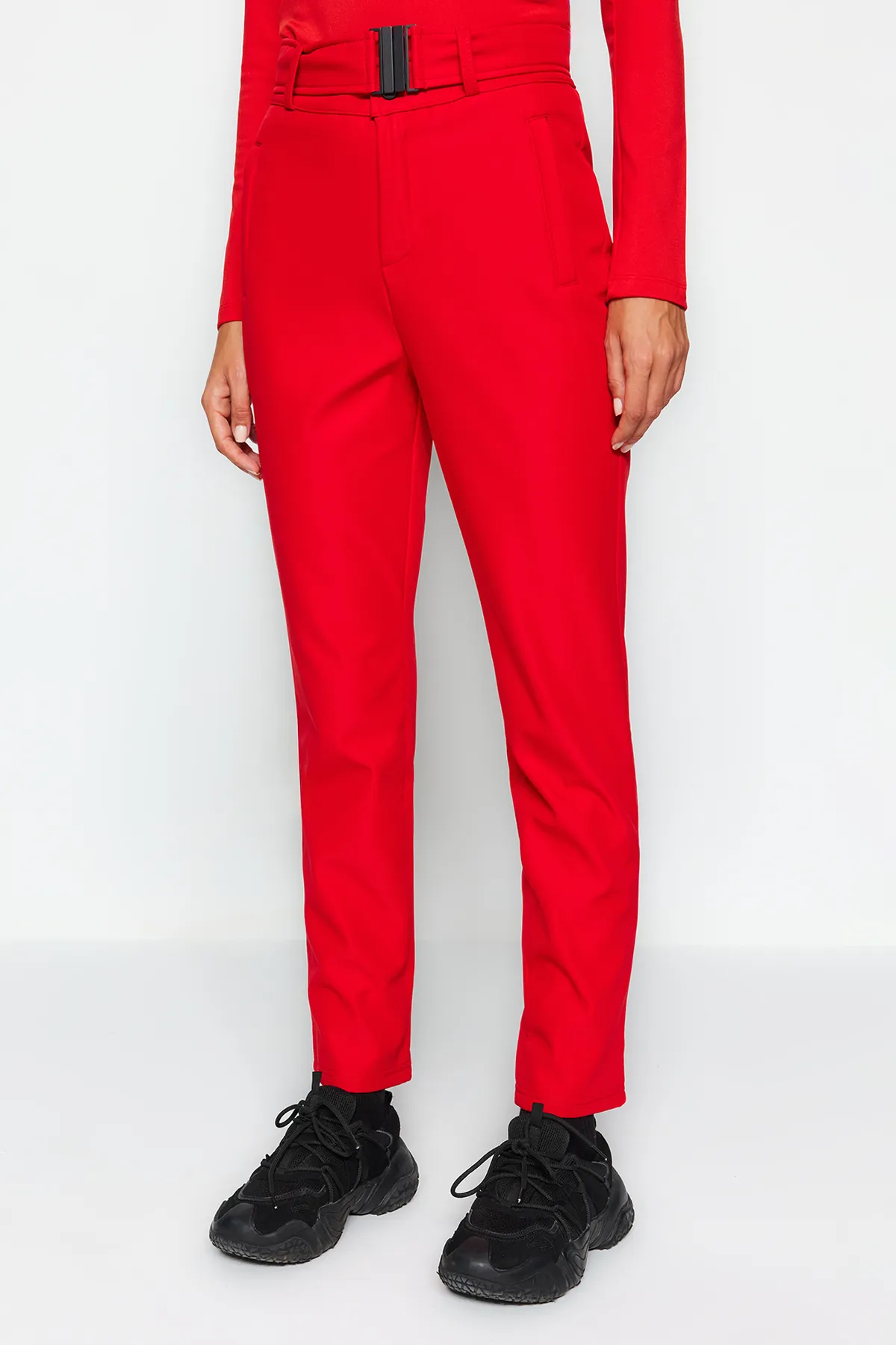 Trendyol Collection  Winter Essentials/Ski Collection Rote wasserabweisende Fallschirmhose THMAW24EA00001