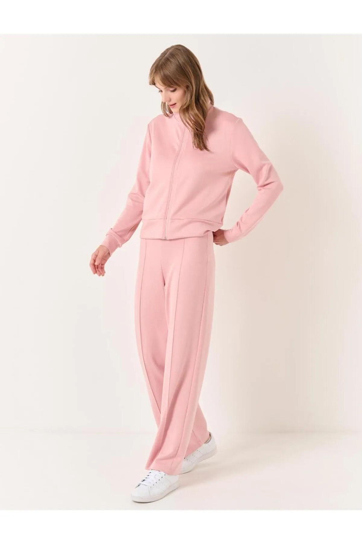 Jimmy Key  Dusty Rose Jogginghose mit hoher Taille und normalem Bein