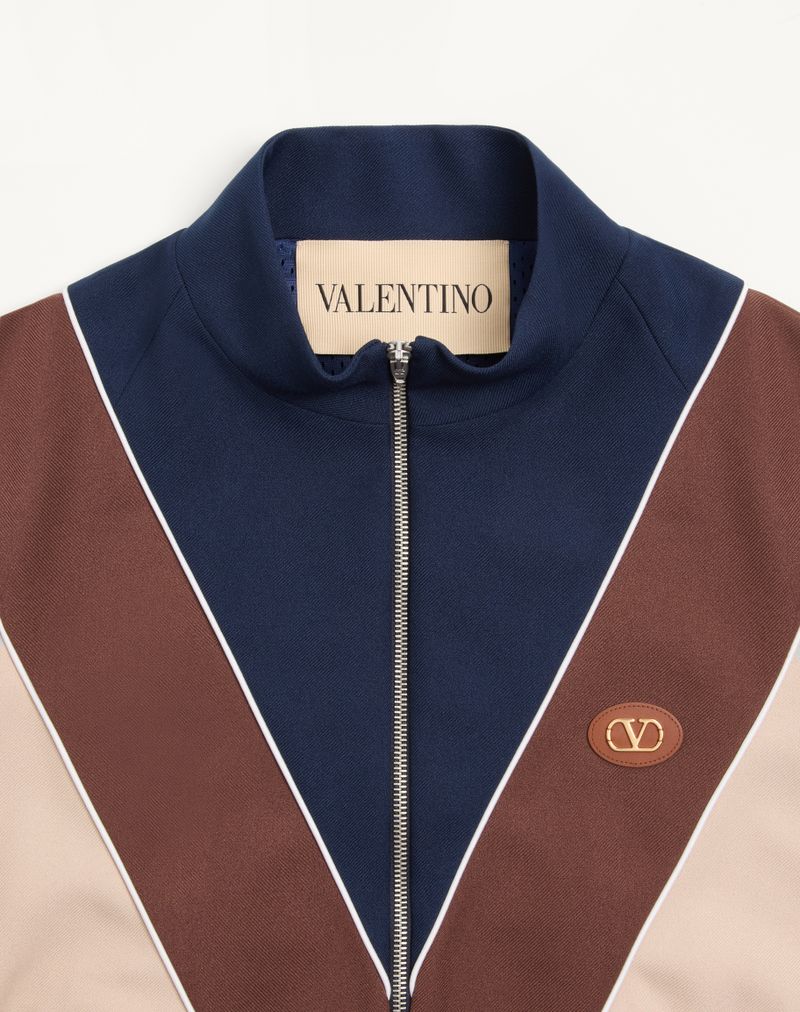 Moletom Valentino em nylon com zíper EV embutido